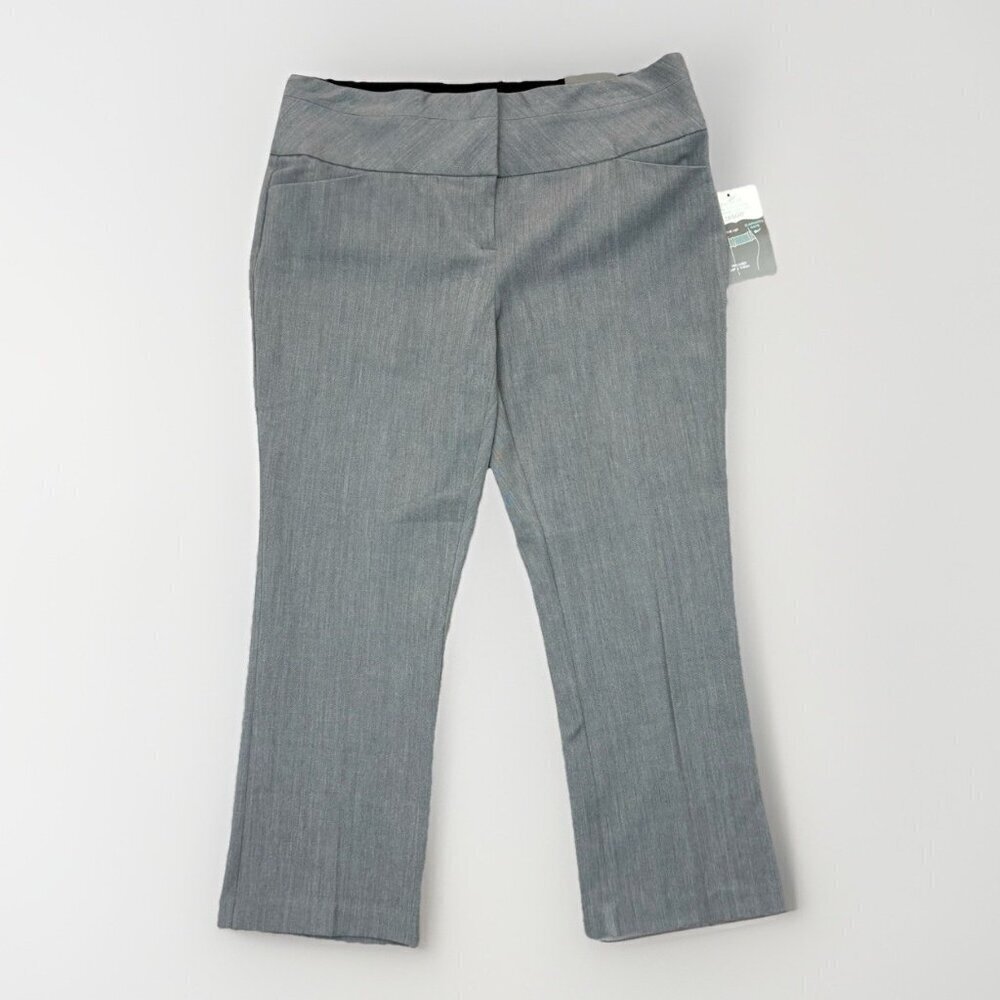 Maurices Womens Smart Capri Pants Size 3 / 4 Gray Chino Mid Rise Stretch NWT $34